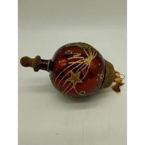 Old World Christmas WC Poland Hand Blown glass Ornament Brown Gold Music Stars